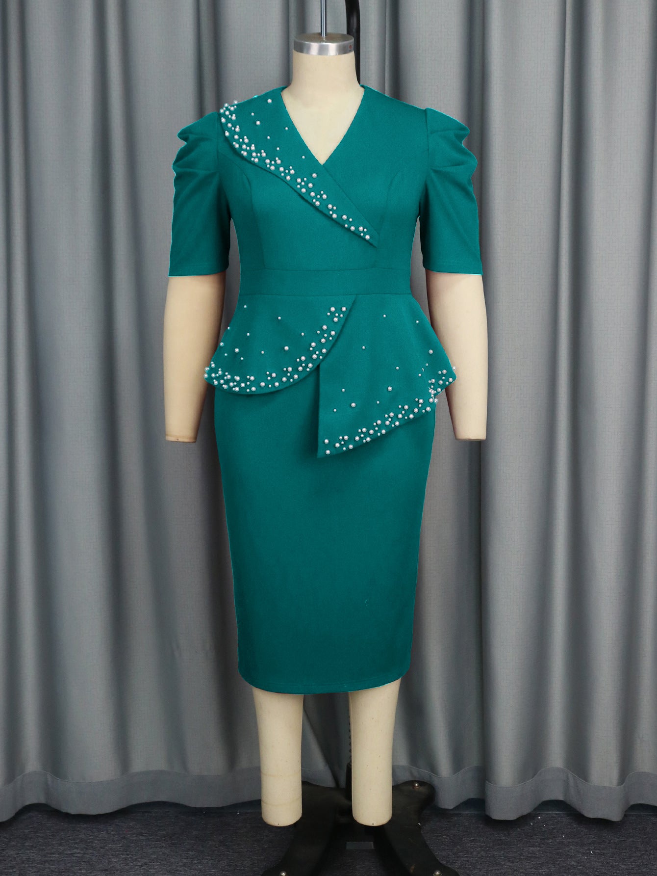 Women Beaded Ruffle Party Bodycon Dresses 11