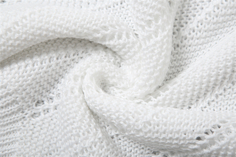 Summer Women's Fashion Sexy V-Neck Halter Neck Low-Back Knitted Dress 10