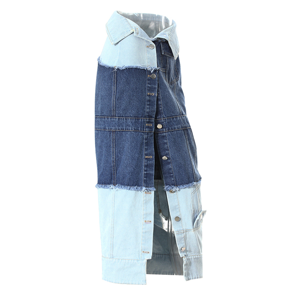 Women spring clothes contrast color Patchwork Style Skirt 4