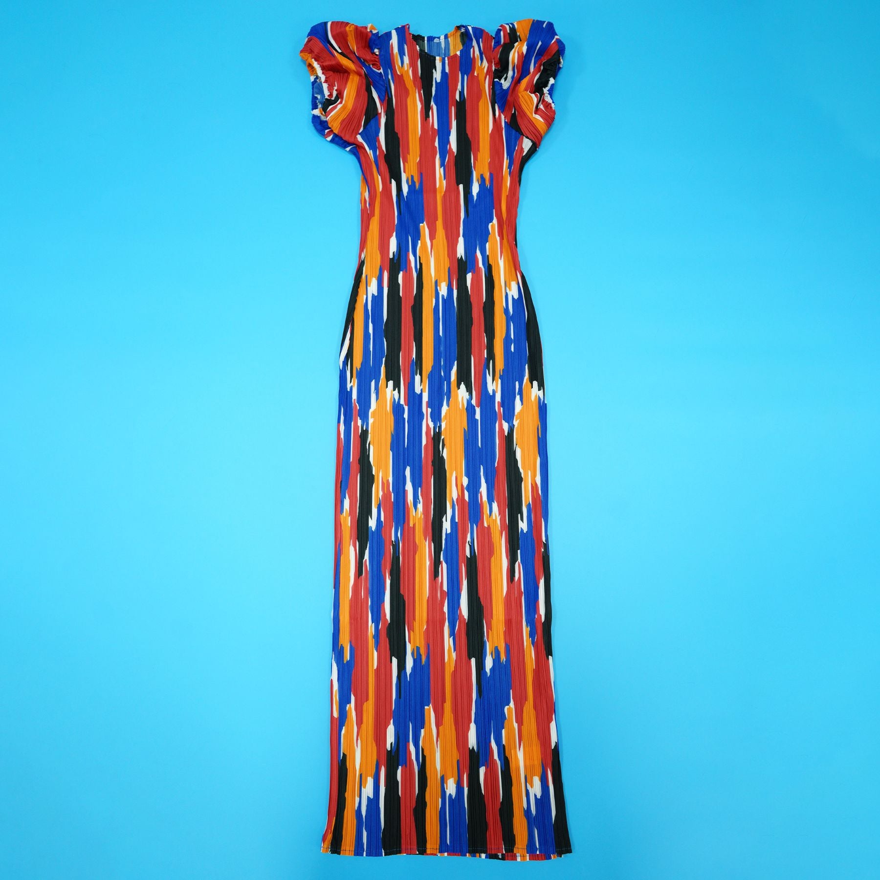 Fashionable Women's Puff Short-Sleeved Printed Dress 10