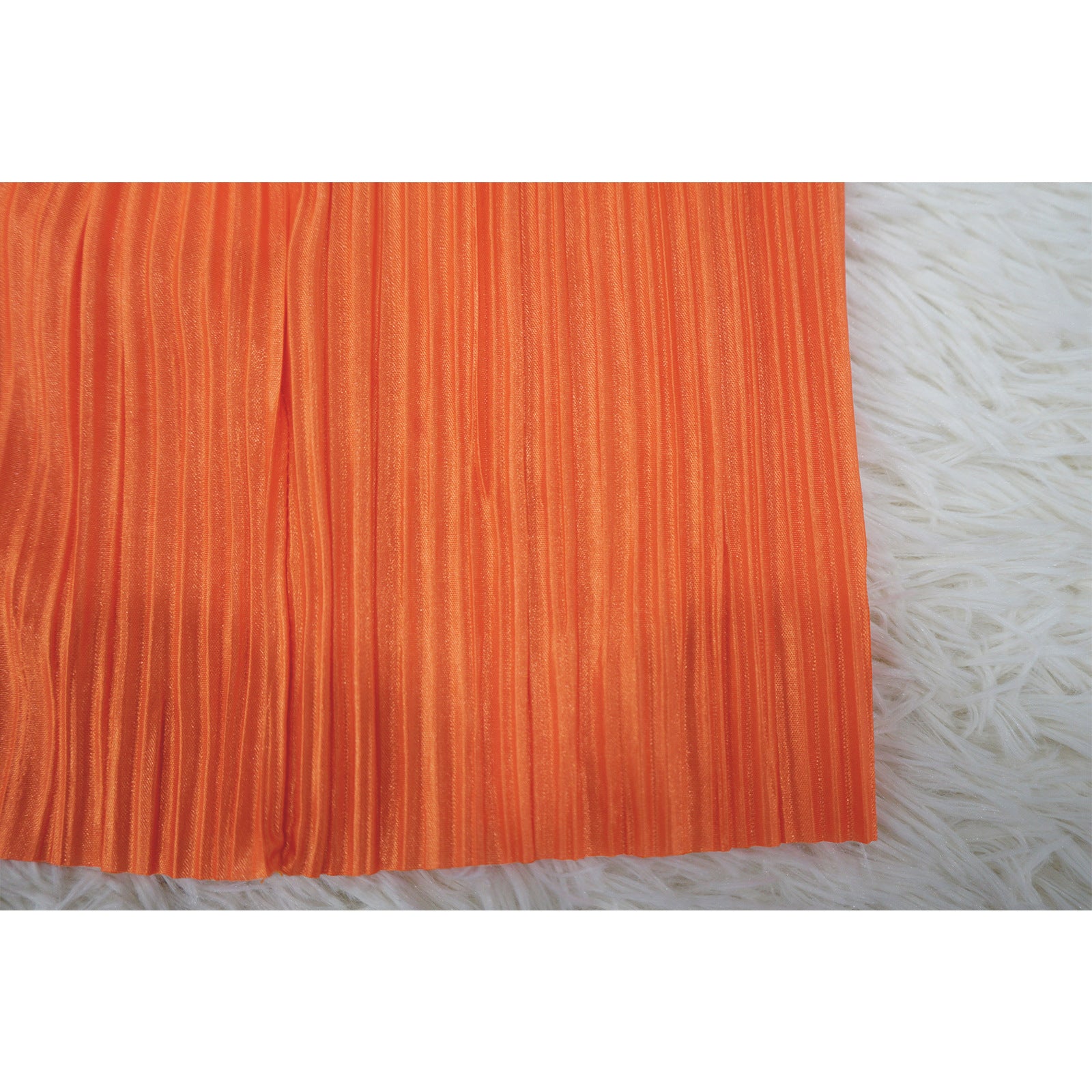 Pleated Sexy Low Back Camisole Top Split Pleated Skirt Set 21