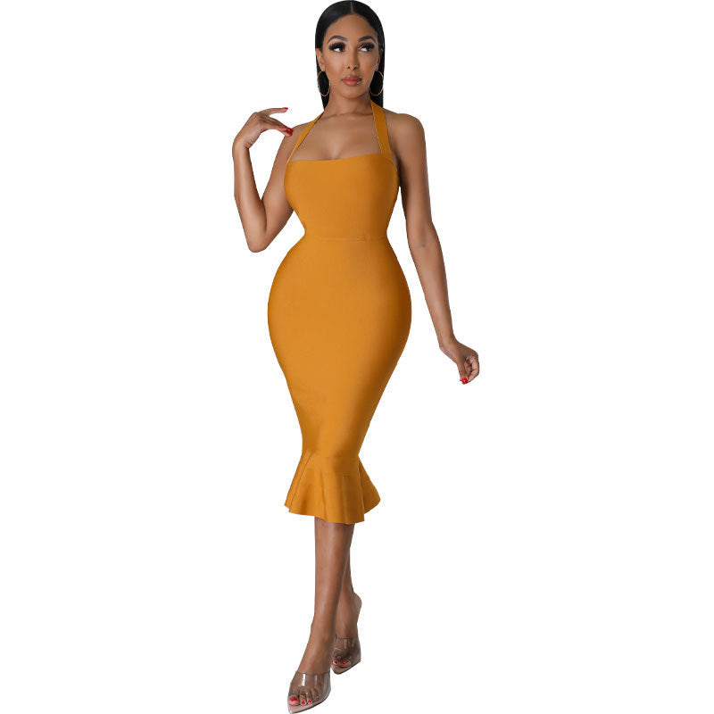 Summer Ladies Sexy Halter Neck Bodycon Dress 11