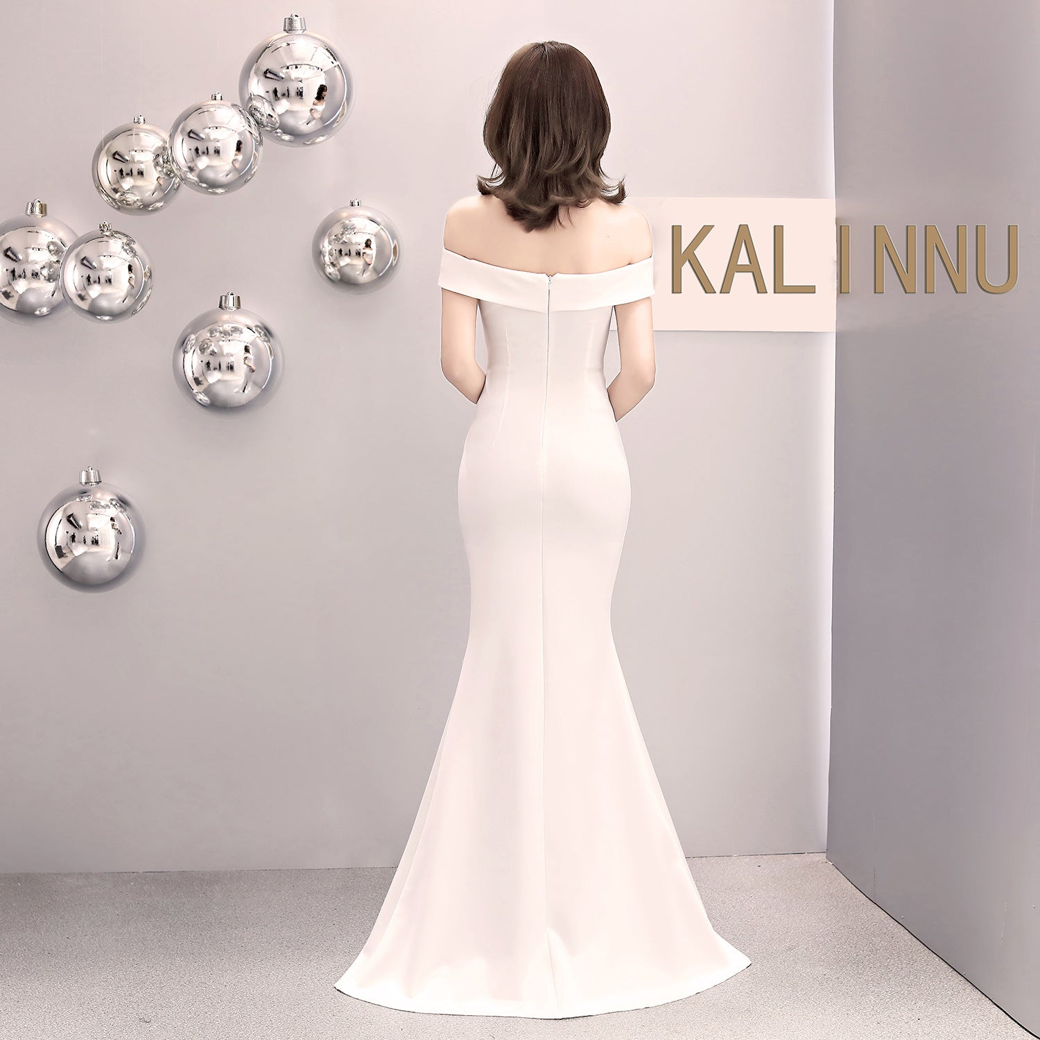 Women Summer Formal Off Shoulder High Slit Mermaid Evening Dress 14