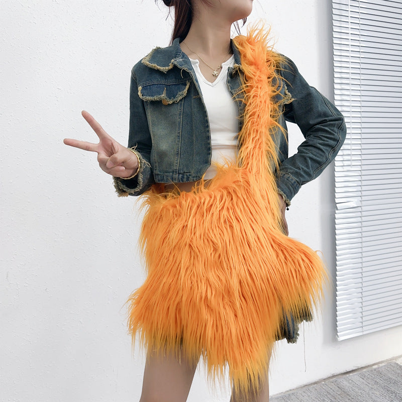 Fashion Girl Furry Messenger Bag 3