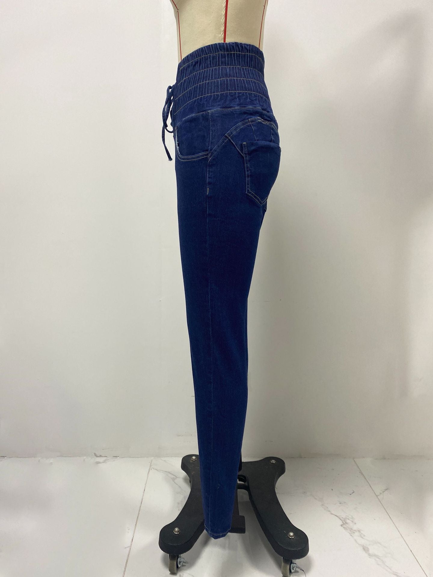 Spring Summer Sexy High Waist Lace-Up Denim Pants 9