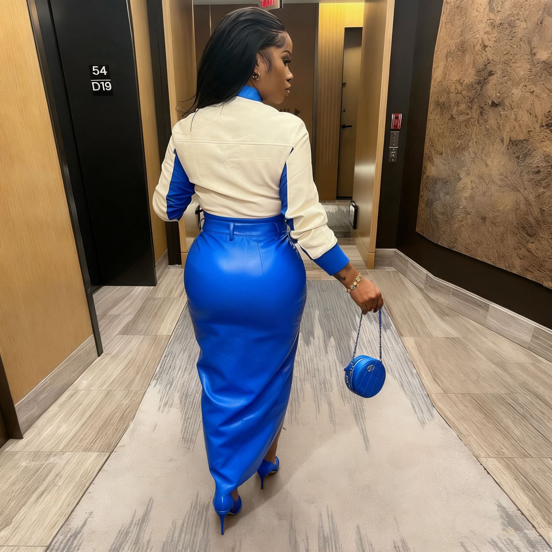 Women's PU Leather Print Jacket 15