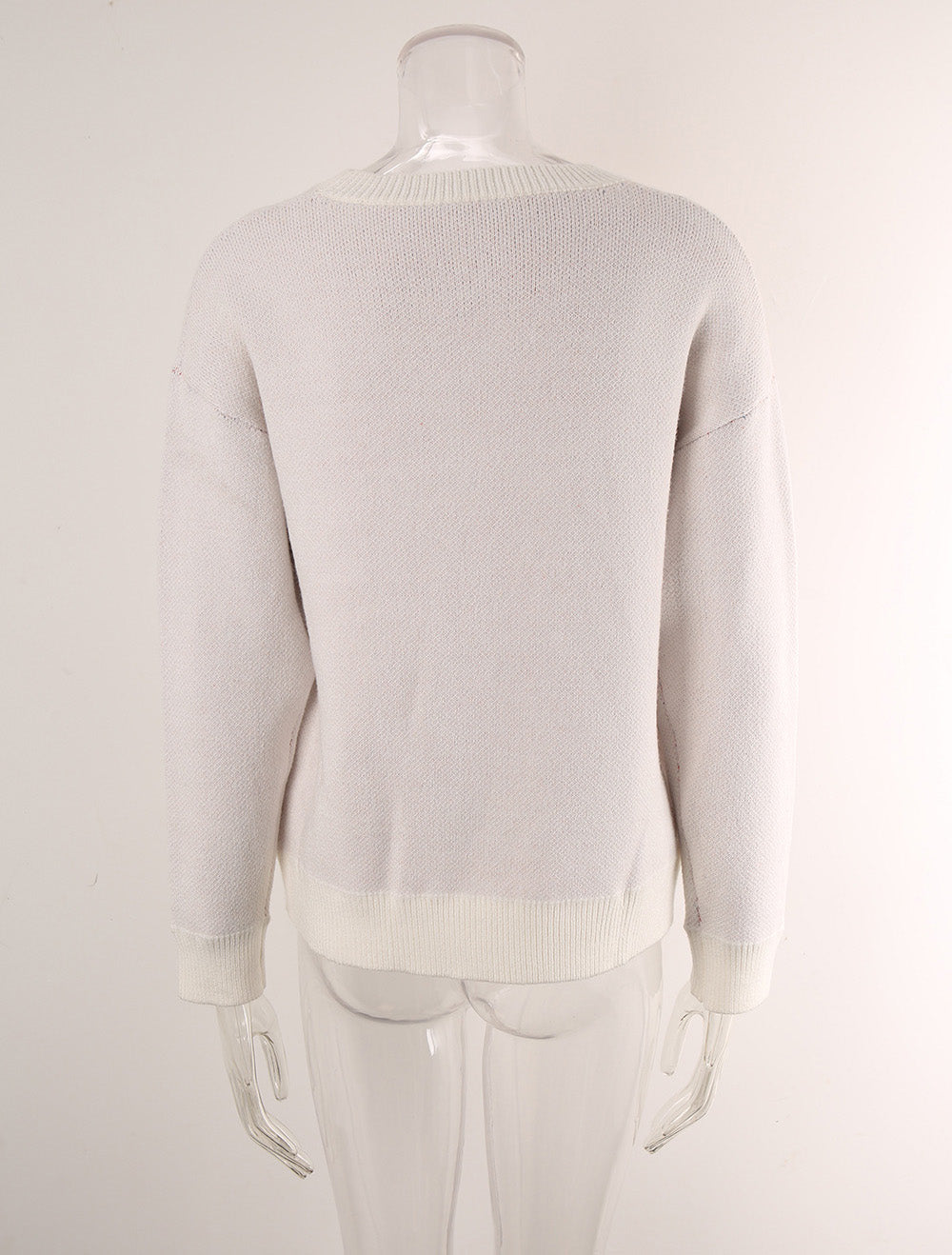 Autumn Winter Sweater Women's Bow Color Matching Knitting Pullover Shirt 13