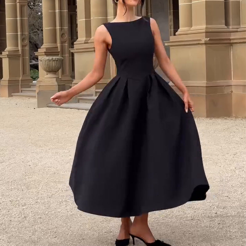 Summer Low Back Sleeveless Women's Sexy A-Line Long Dress 3