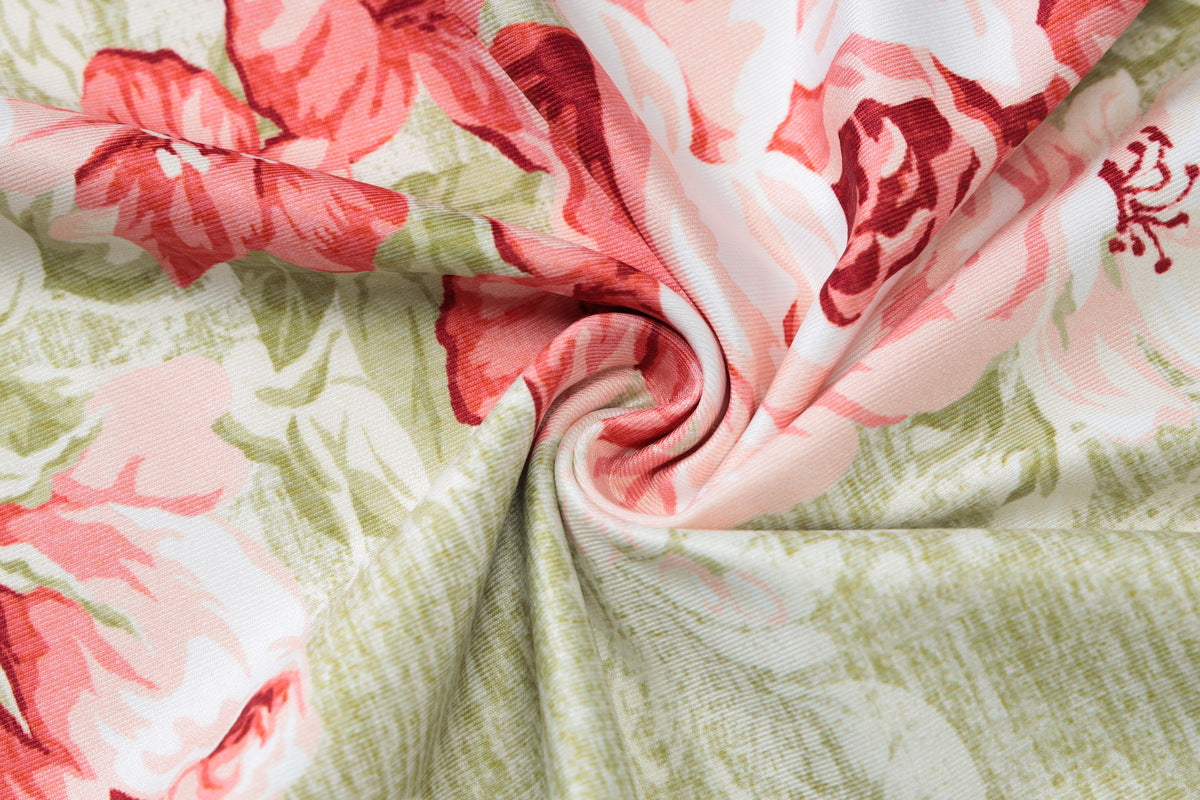 Women Summer Sexy Halter Neck Lace-Up Backless Slit Print Dress 16