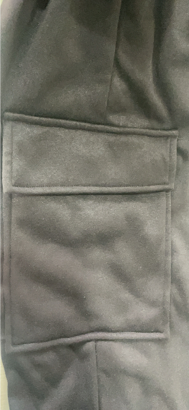 Autumn and winter Women fleece Hoodies and pocket trousers Solid two-piece set 15