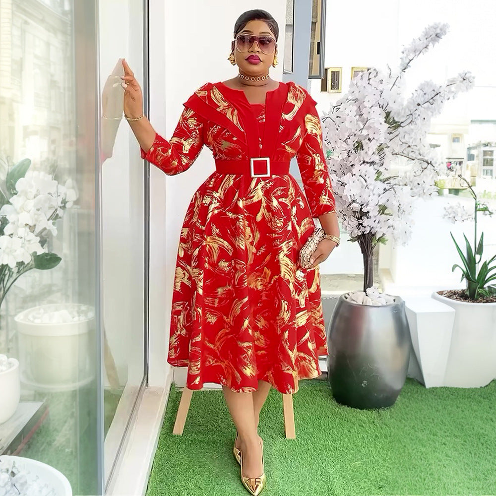 Plus-Size Women Round Neck Dress