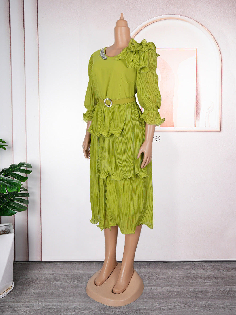 Elegant Formal Party Pleated Dress 11