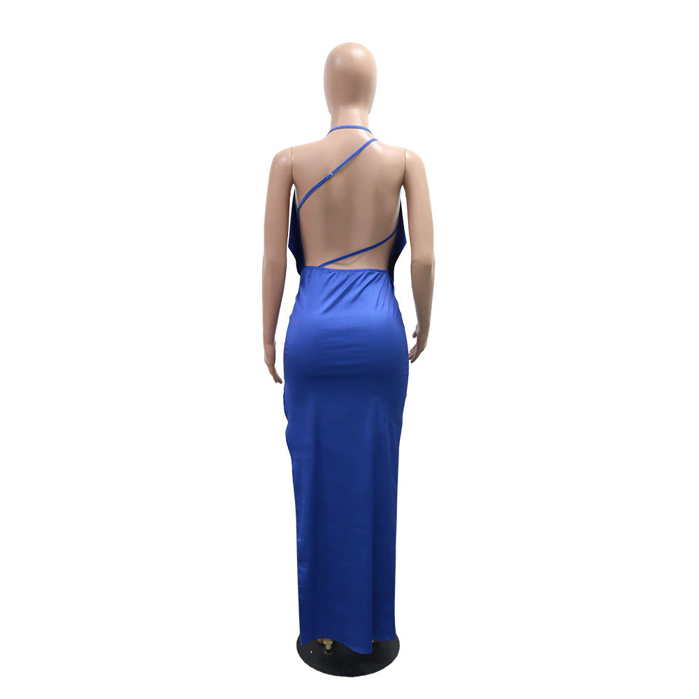 Women split backless maxi dress 7