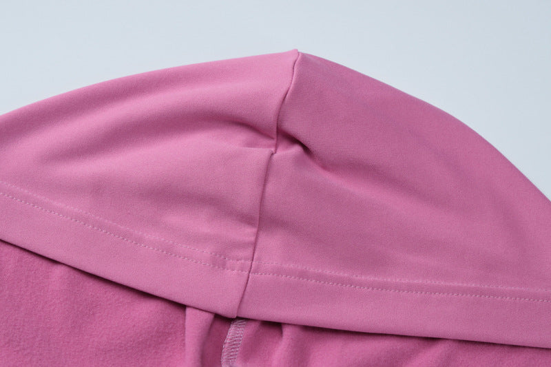 Women's Winter Fashion Slim Fit Hooded Sports Casual Solid Color Dress 15