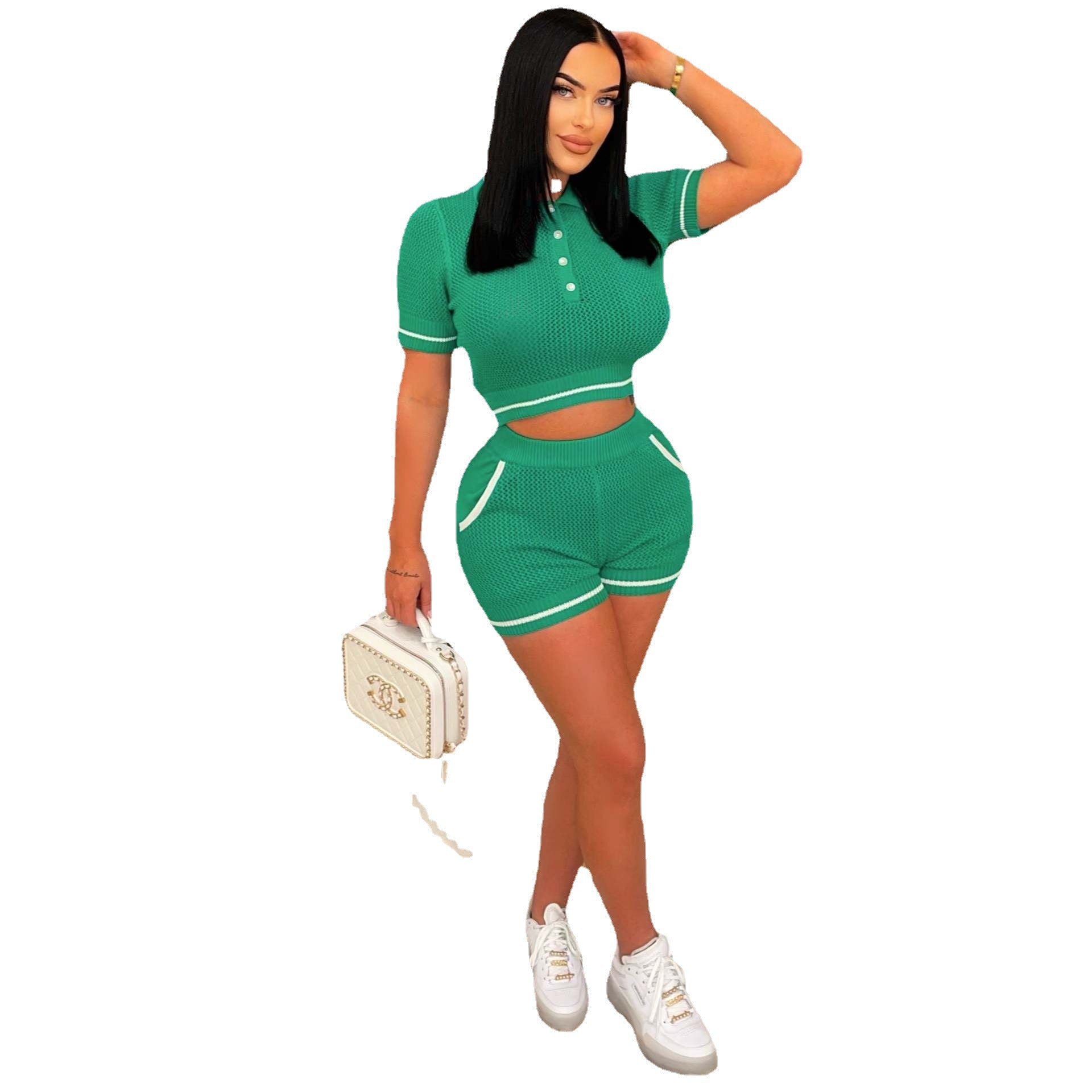 Women's Fashion Wool Knitting Contrasting Color Pants 7