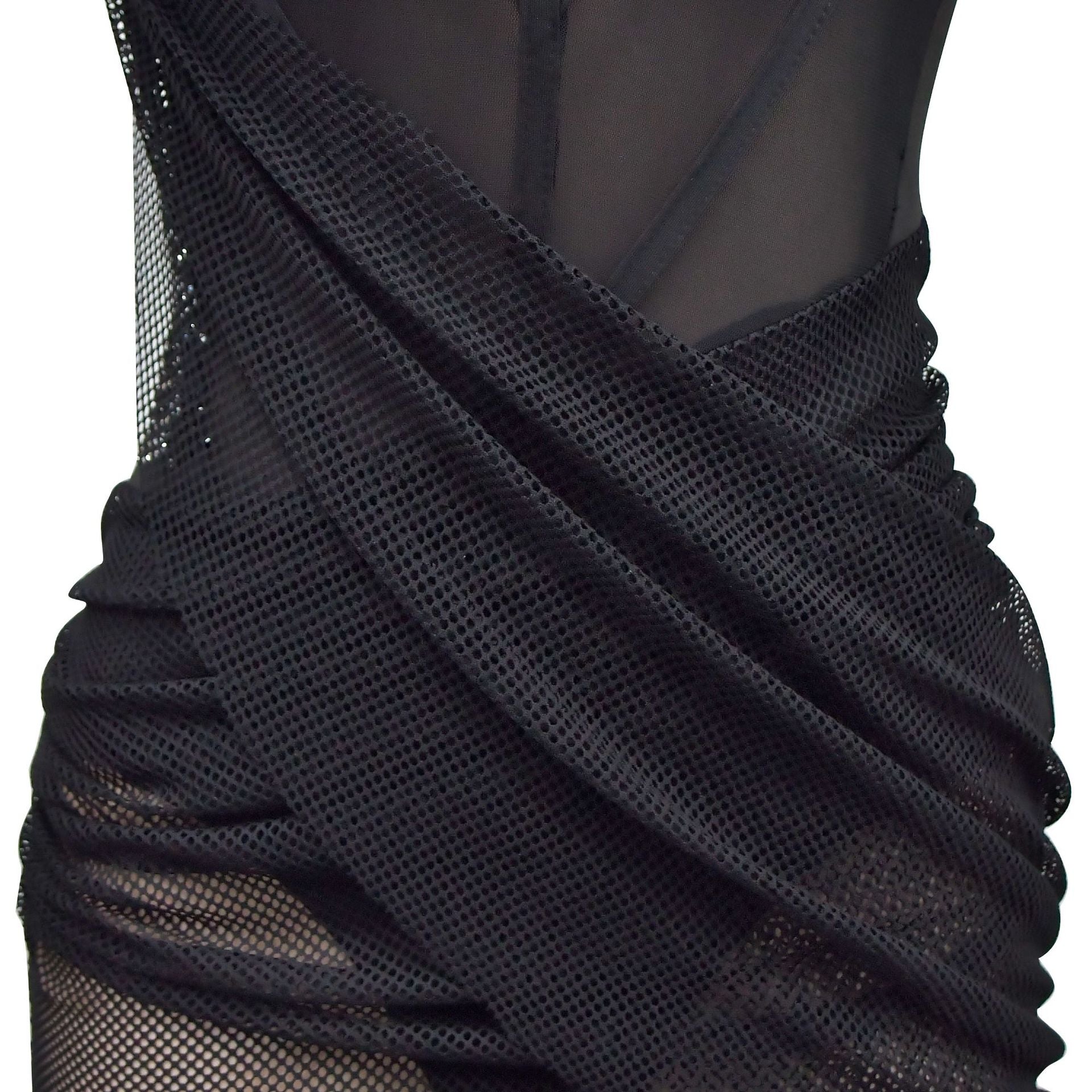 Fashion Women's Sexy Mesh Beaded strap Long Dress 12