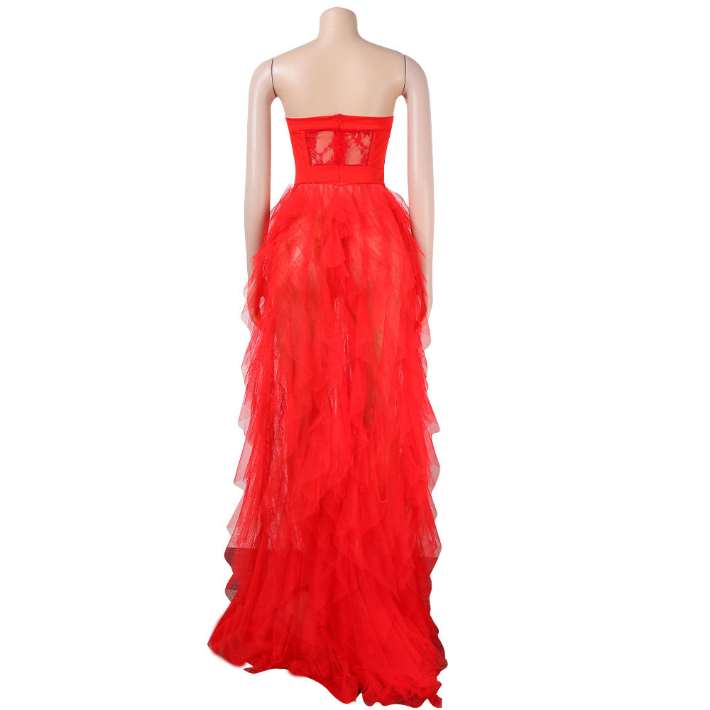 Women Sexy See-Through Mesh Lace Dress 10