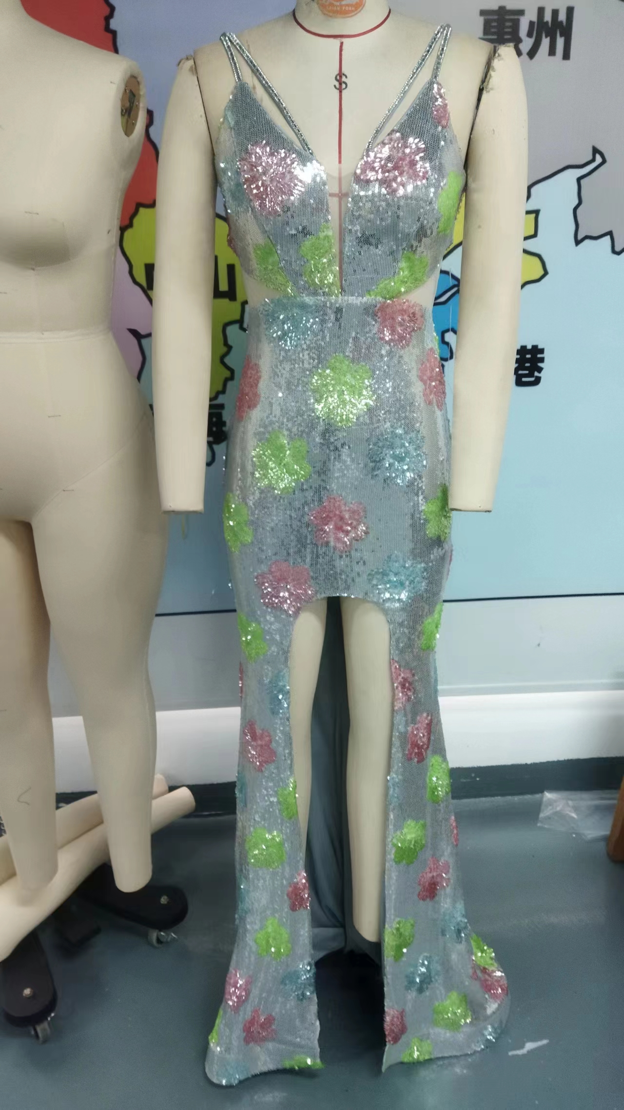 Women Sleeveless Suspender Sexy Sequin Formal Party Maxi Evening Dress 8