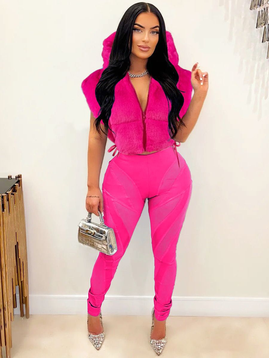 Women winter hooded warm vest jacket 9