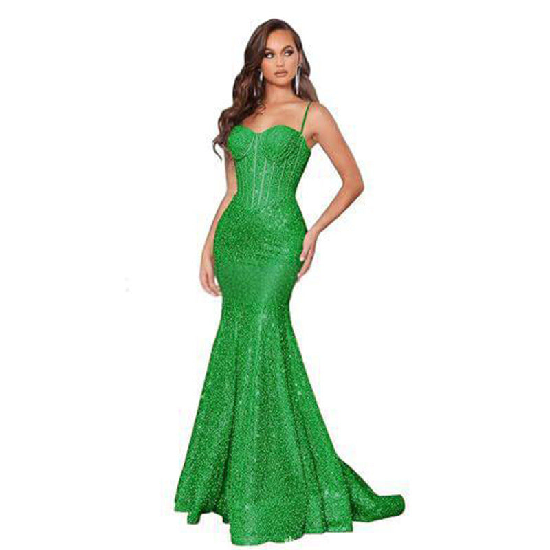 Women Solid Strapless Formal Party Fishtail Evening Dress（Processing time need 3-6 days） 13