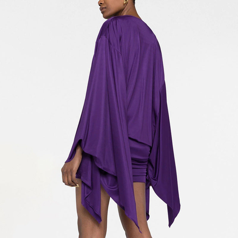 Women Autumn Elegant Solid Swing Neck Bodycon Dress 4