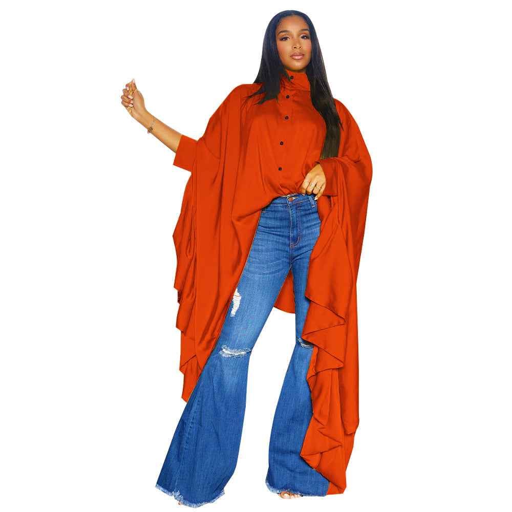 Women Fall Pleated Solid Shirt 8