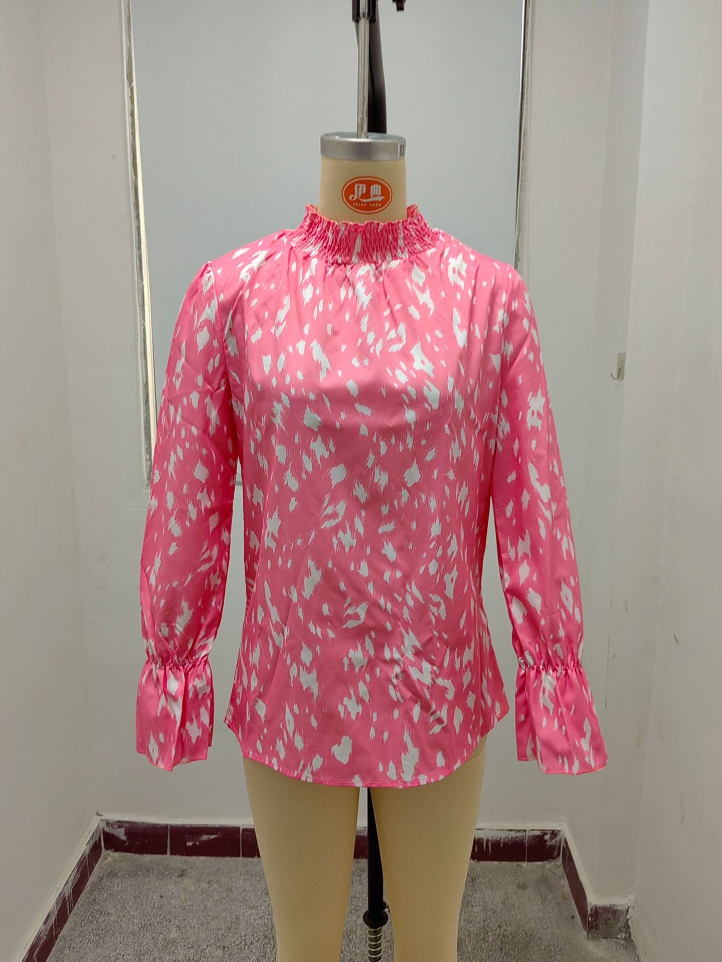 Women Autumn and Winter Chic Long Sleeve Half Turtle Collar Loose Shirt 21