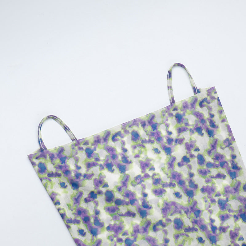 Women French floral summer printed Backless Strap Dress 10