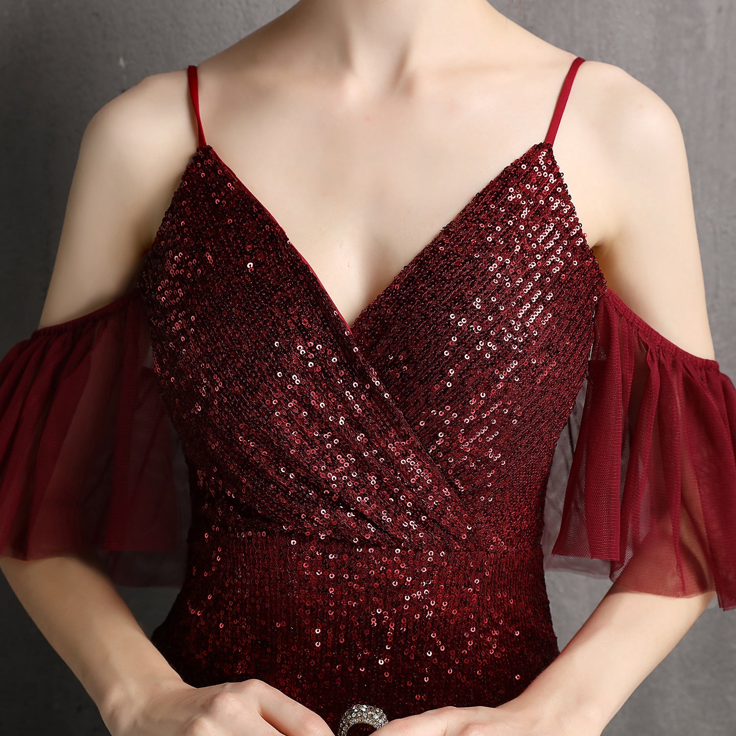 Formal Sequin Strap Mermaid Evening Dress 32