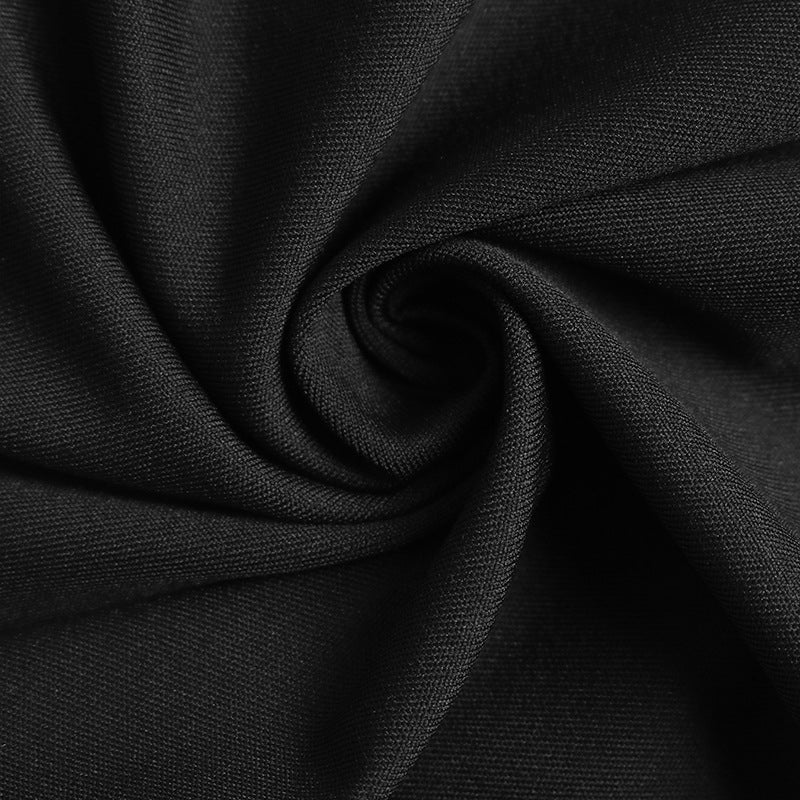 Women Fall/Winter Lace-Up Round Neck Patchwork Contrast Color Bell Bottom Sleeve Dress 13