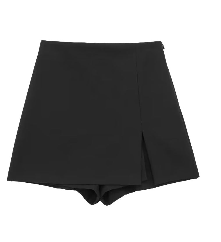 Solid color High Waist Slit Mini Culottes 5