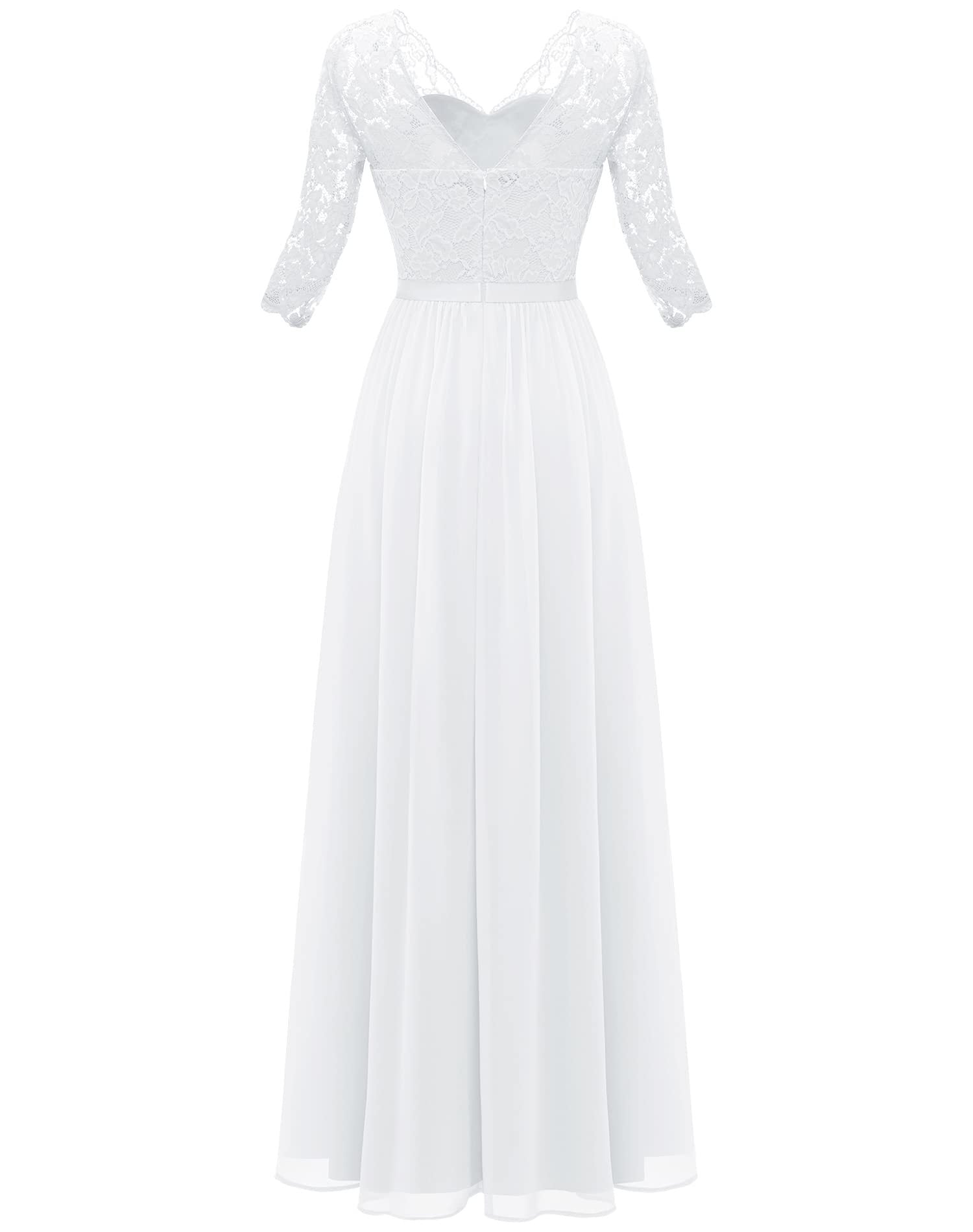 Elegant Lace Patchwork Long Slim Waist Elegant Gown Dress 29