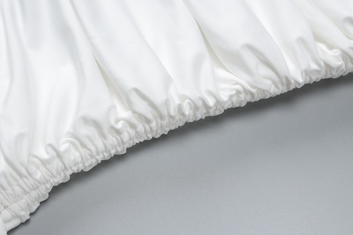 Women summer sexy Strapless pleated drawstring Bodycon Dress 11