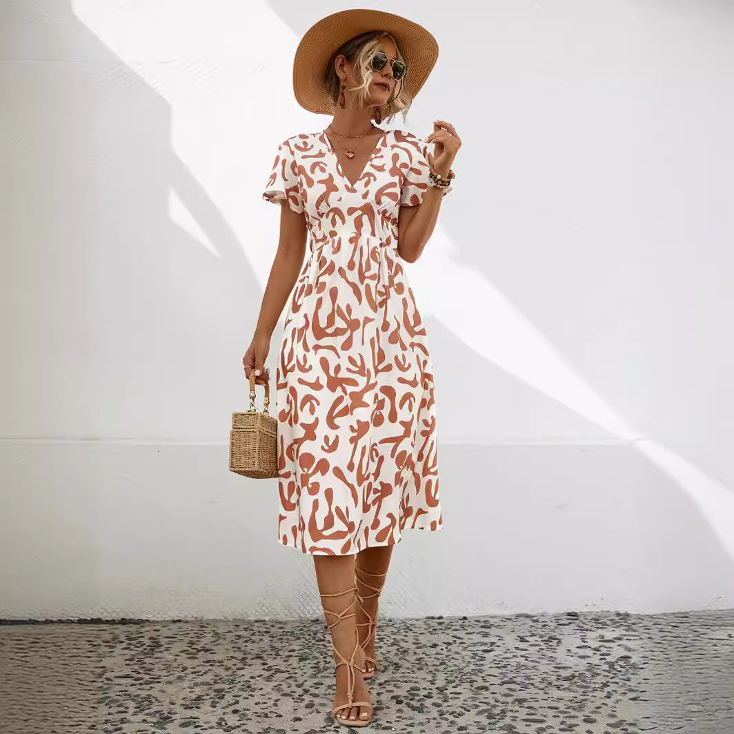 Women Spring Summer v-neck dress 6