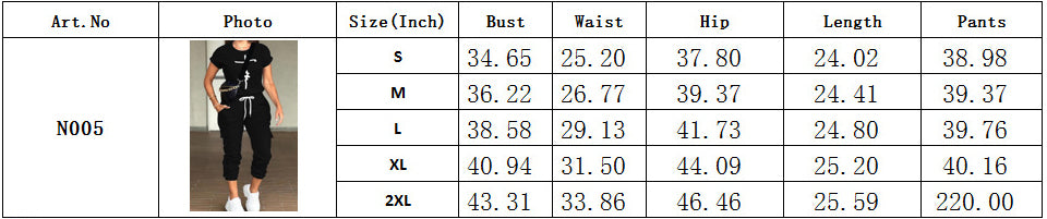 Women's Printed T-Shirt Pocket Pants Sportswear Casual two piece Set 5