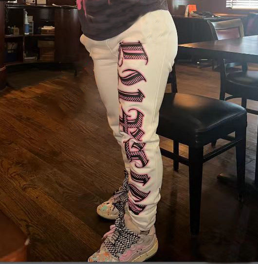 Women Printed Fleece Casual Pants 6