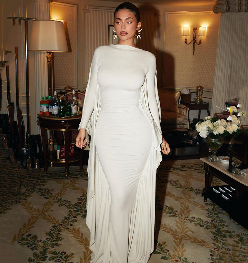 Fall Chic Trend Party Bat Version Cozy Women Long Dress 4