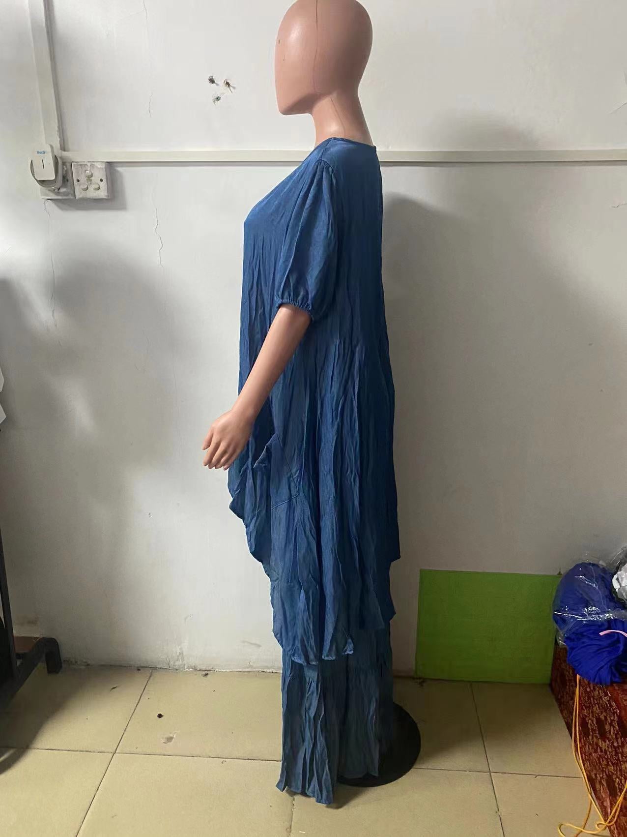 Women Top and wide-leg pants Solid two-piece set 9