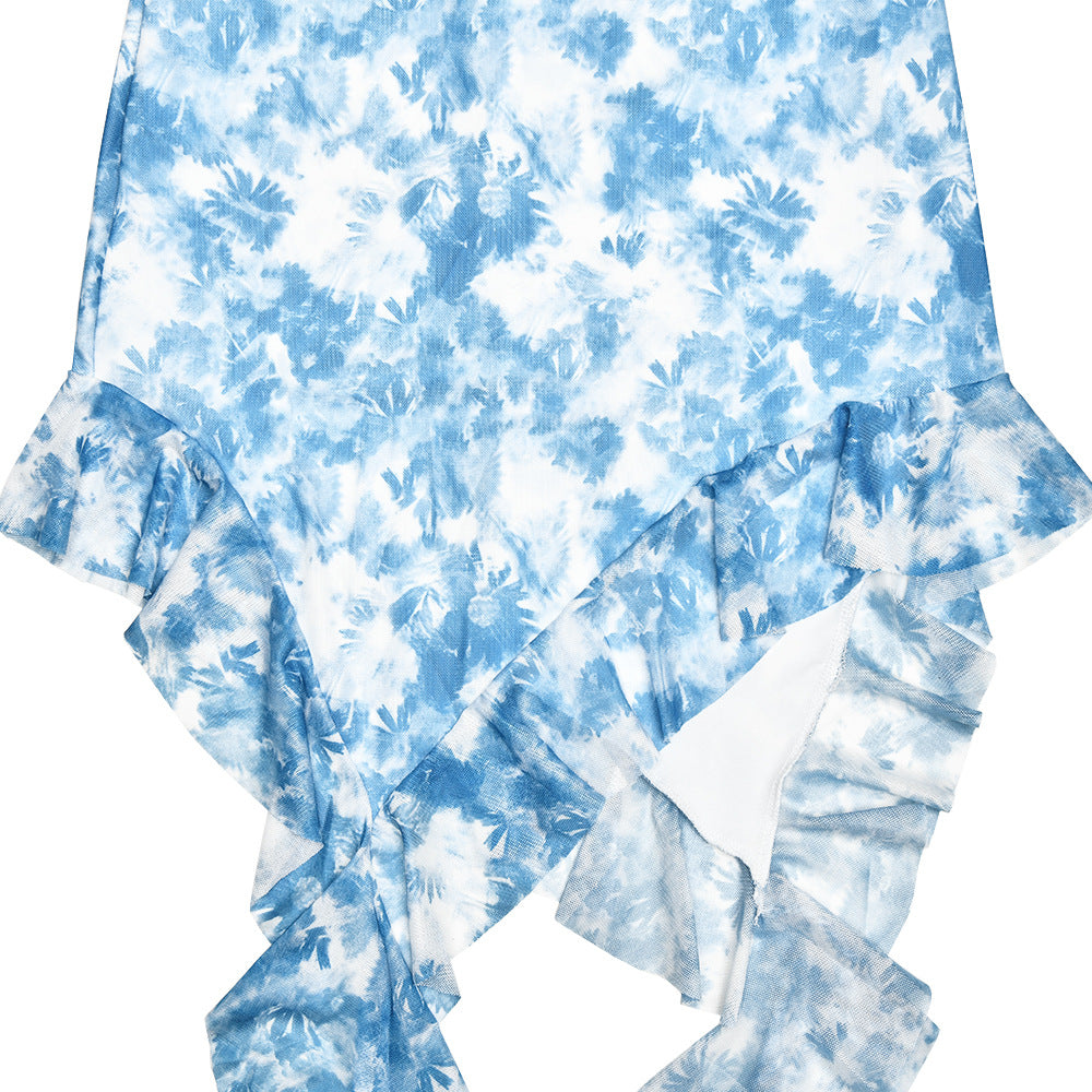 Women Halter Neck Backless Printed Dress 12