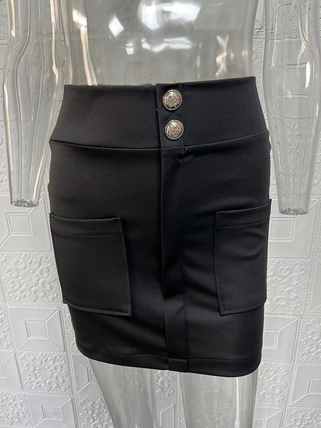 Women Printed Elegant Career Blazer and Print Skirt Two-Piece Set 37