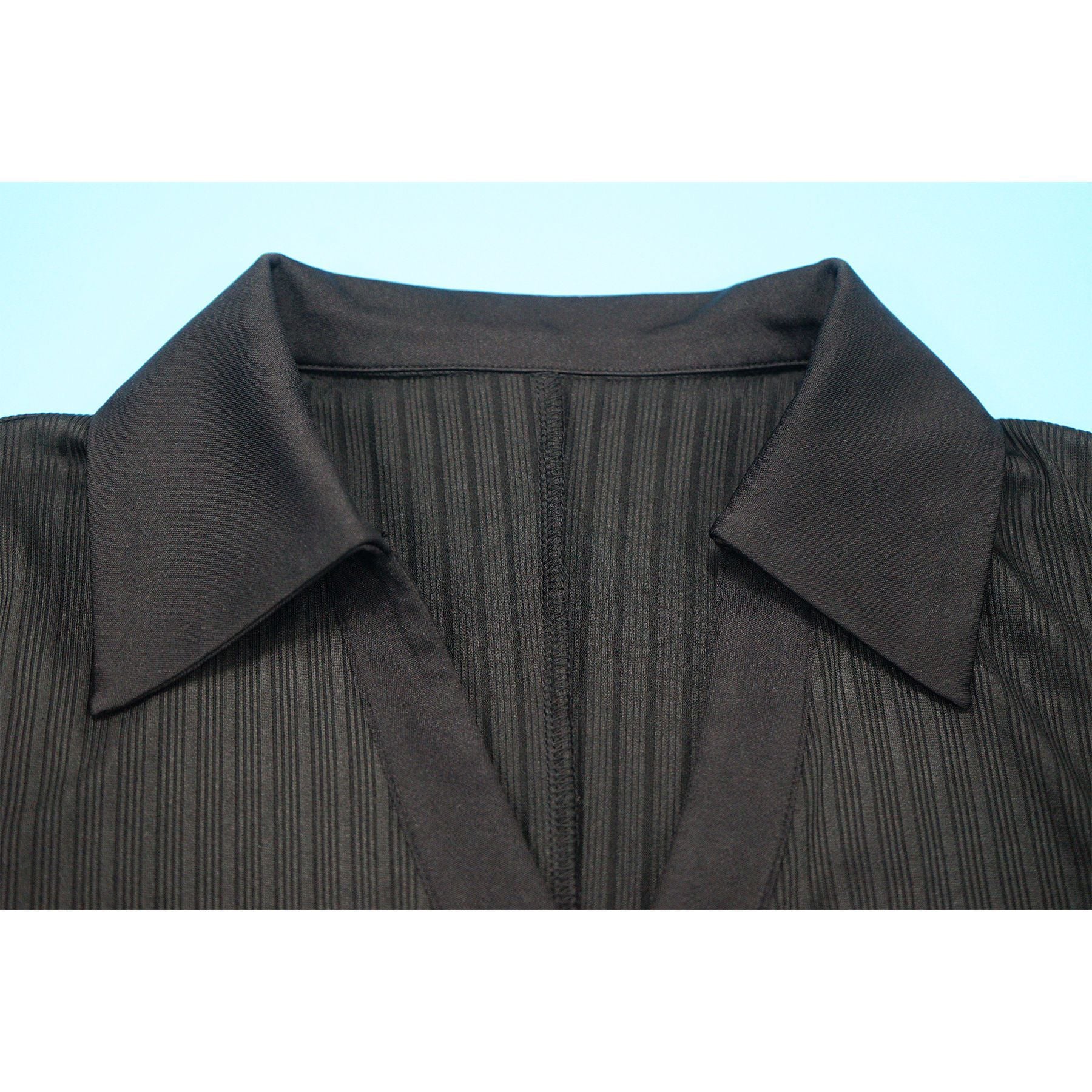 Women's Fashion V-Neck Single Row Buttons Long Sleeve Solid Long Dress 16