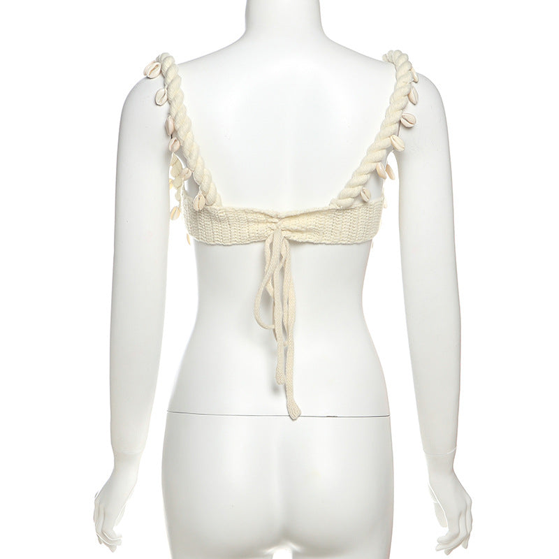 Women Summer Sexy Solid Knitting Crop Top and Skirt Two Piece Set 8