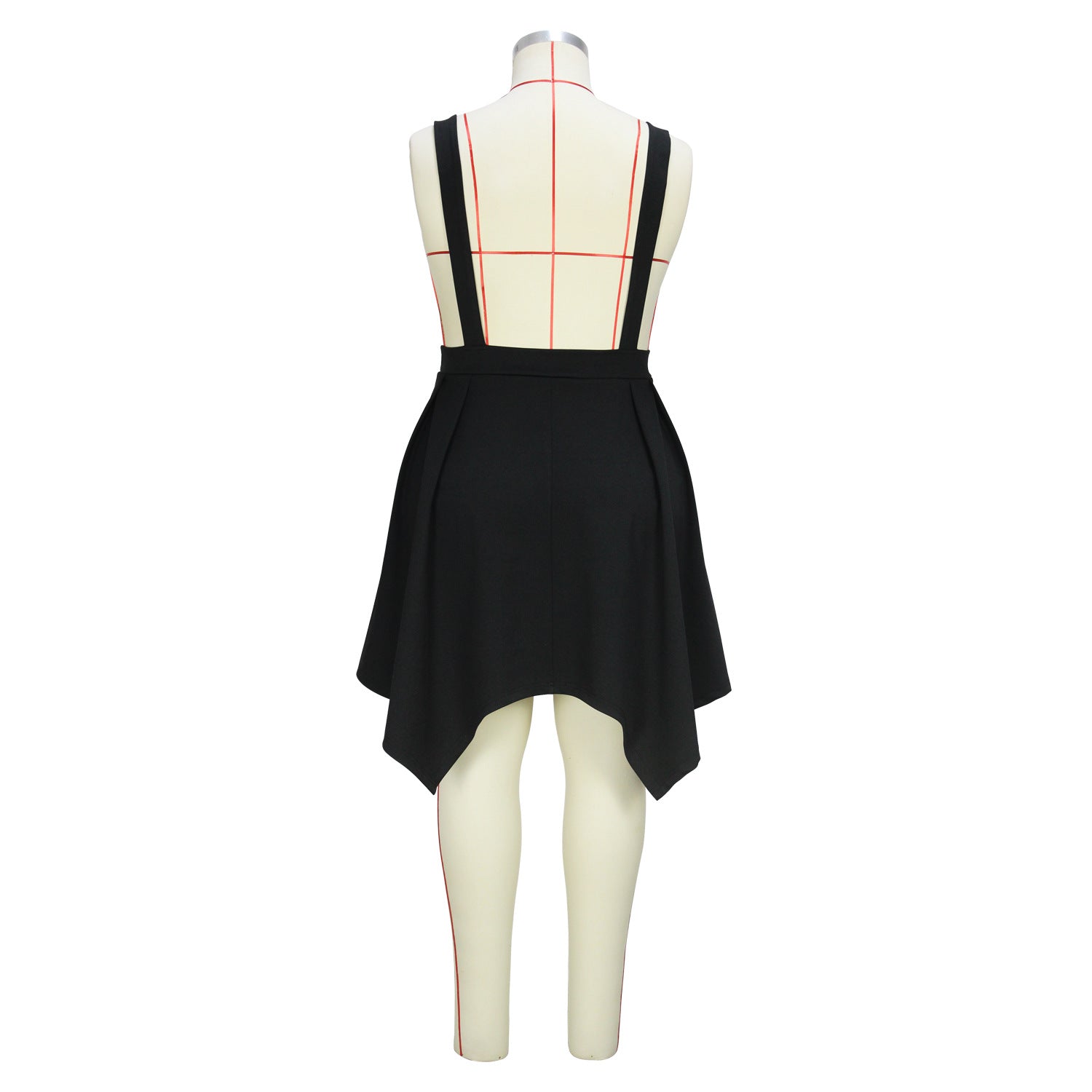 Women Spring Summer Chic Fresh and Simple Style Irregular Hem Suspender Skirt Plus Size Skirt 10