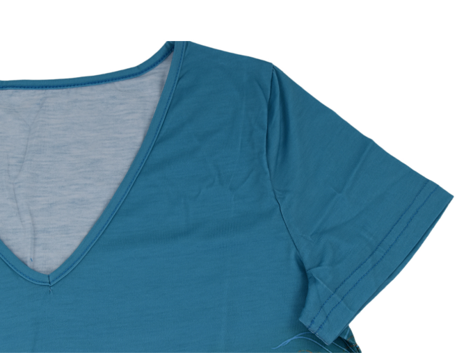 Peacock Feathers Print V-Neck Short Sleeve Casual Dress 7