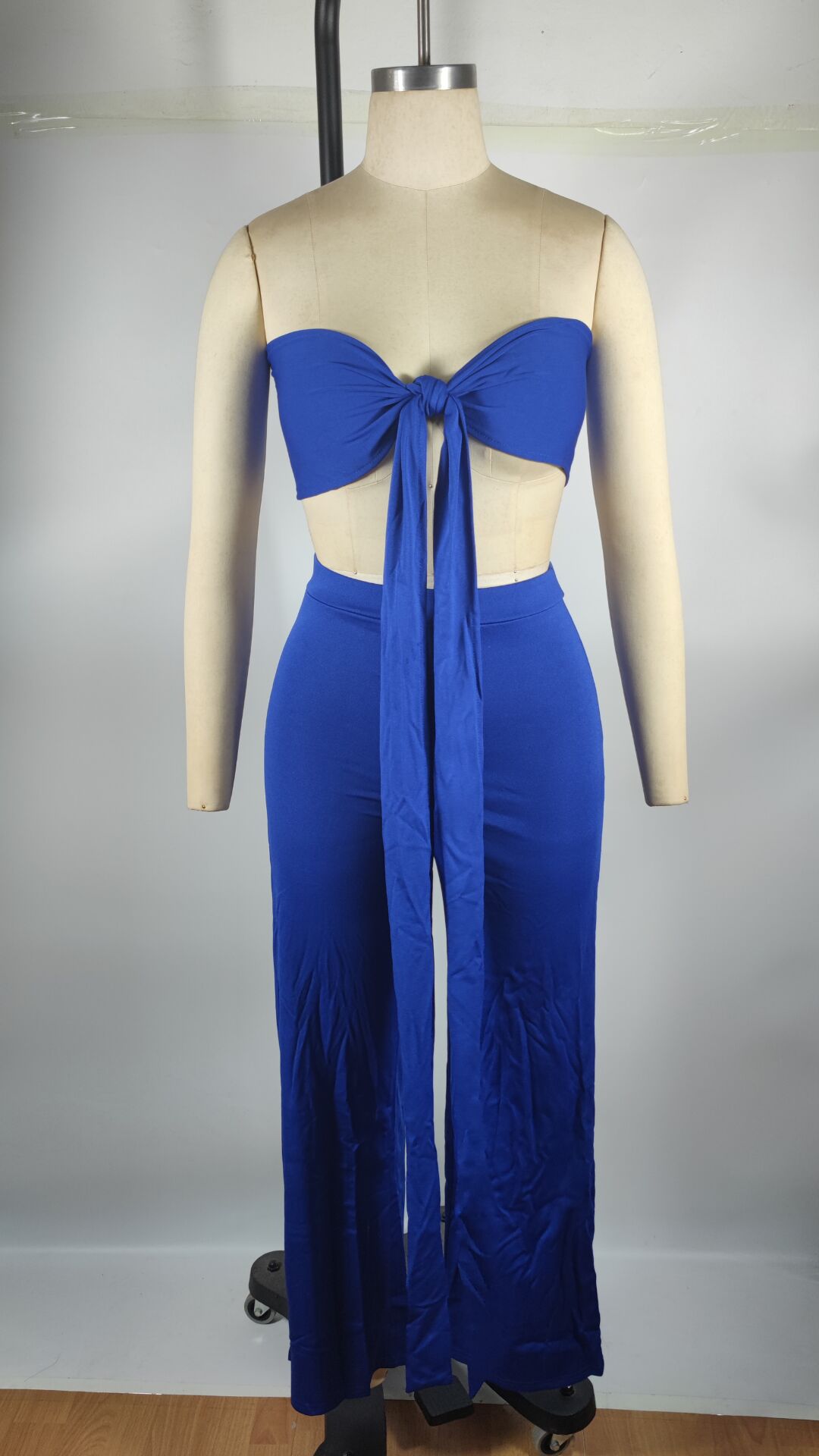 Women Sexy Halter Neck Top+ Wide Leg Pants Two-Piece 11