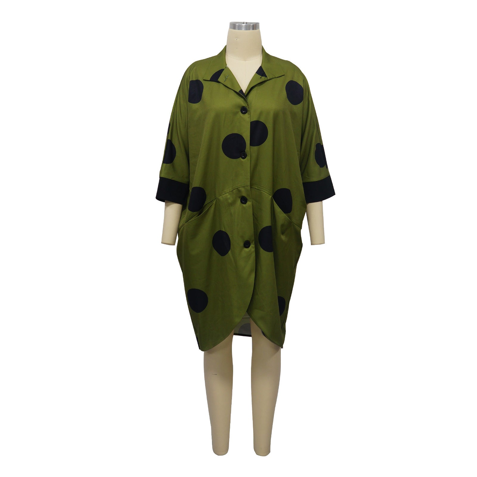 Women Printed Nine Quarter Sleeve Pocket Shirt Dress 6