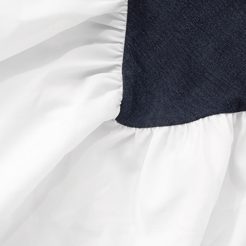 Women Summer Sexy V-Neck Halter Neck Lace-Up Backless Color-Contrast Dress 13