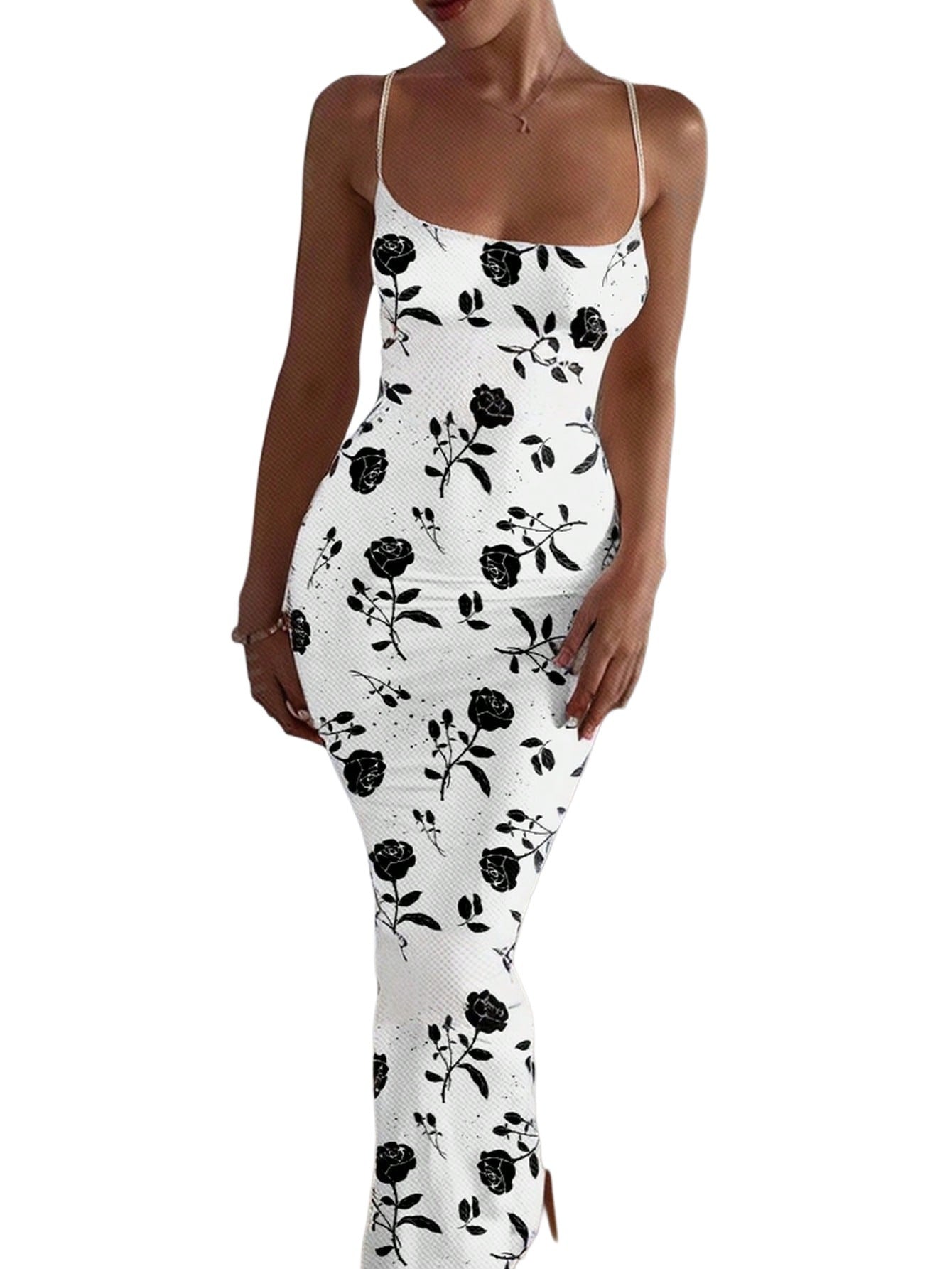 Sexy Fashion Summer Sleeveless Strap Printed Long Dress 5