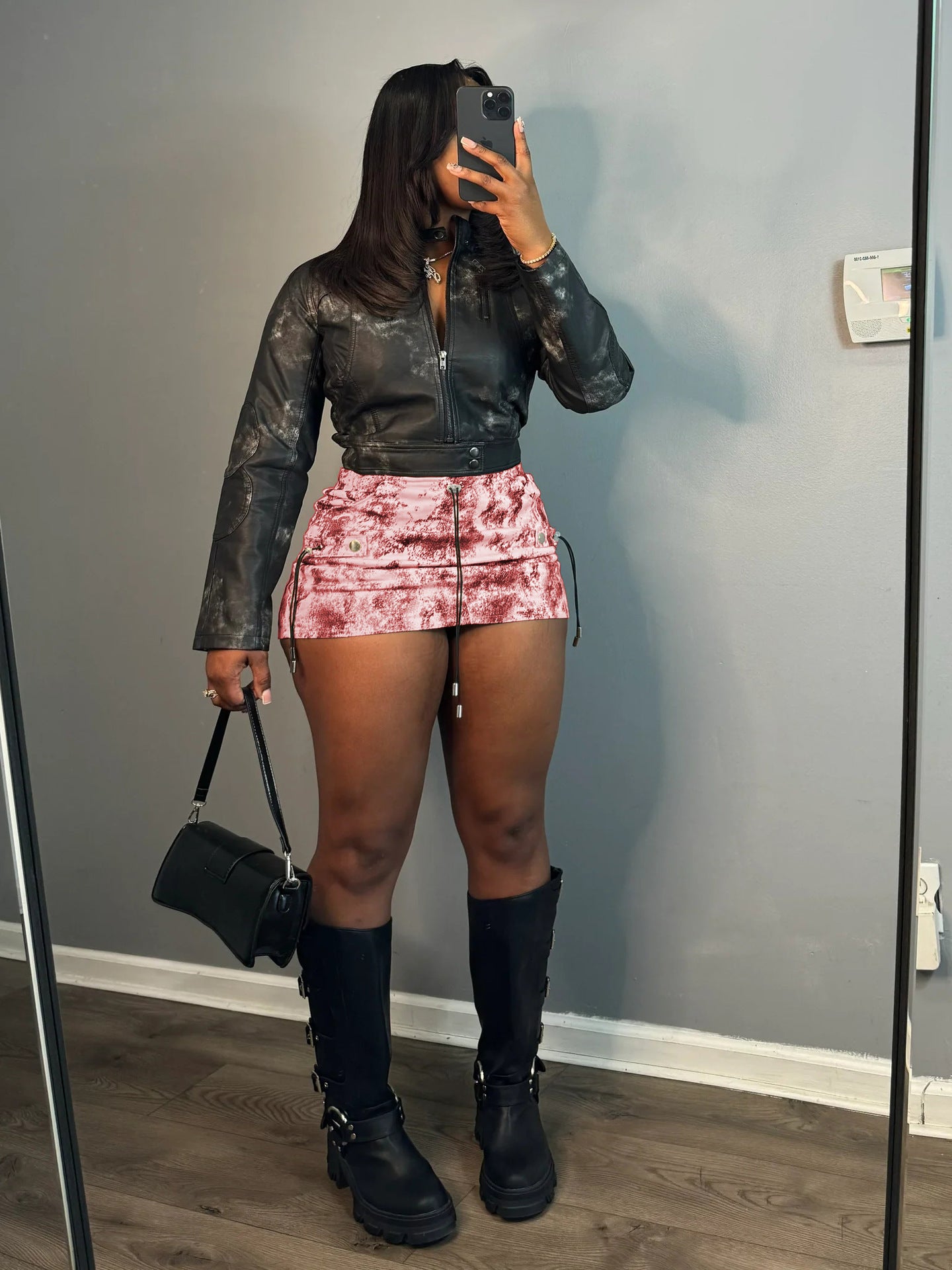 Women Printed Pleated Casual Pocket Skirt 3