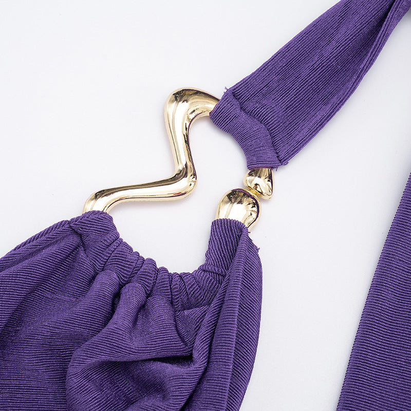 Women Fall Sexy Halter Neck Top and Capri Two-Piece Set 13